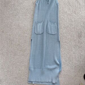 Free People Sleeveless Knit Maxi Dress in Soft Blue